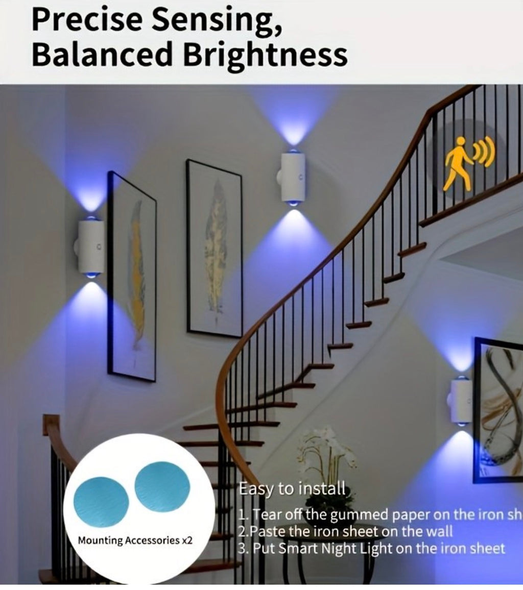 USB Rechargeable Smart LED Night Light with Motion Sensor (RGB Dimmable)