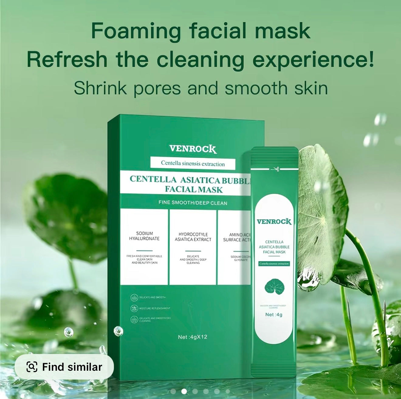 VENROCK Centella Asiatica Bubble Facial Mask | Deep Clean & Glow