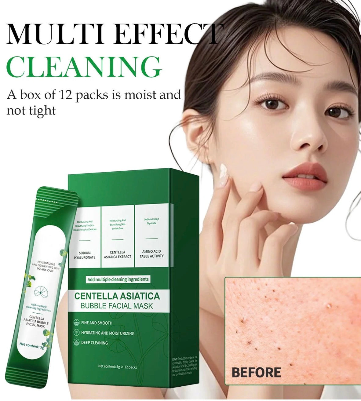 VENROCK Centella Asiatica Bubble Facial Mask | Deep Clean & Glow