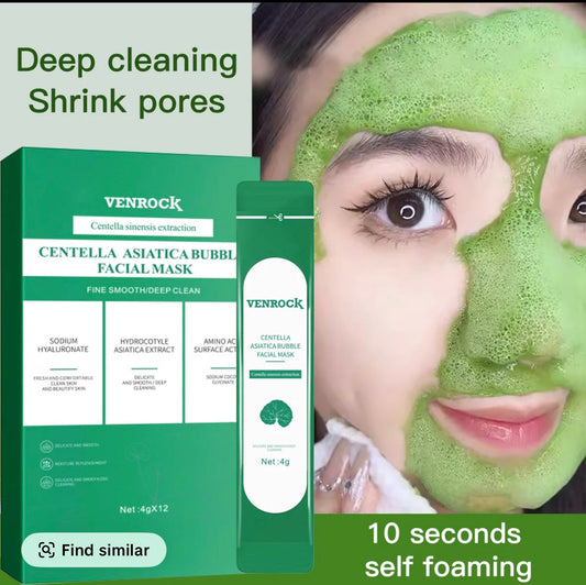 VENROCK Centella Asiatica Bubble Facial Mask | Deep Clean & Glow